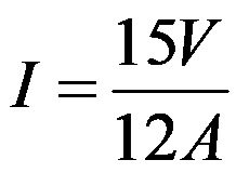 Calculation of current strength according to Ohm's law